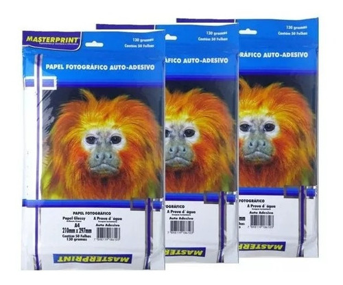 Papel Fotográfico Adesivo A4 Glossy 130g 100 Fls Masterprint