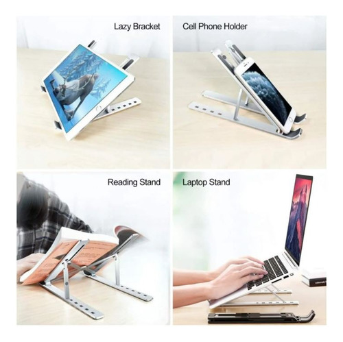 Soporte De Aluminio Portátil Notebook, Laptop, Tablet, Multi