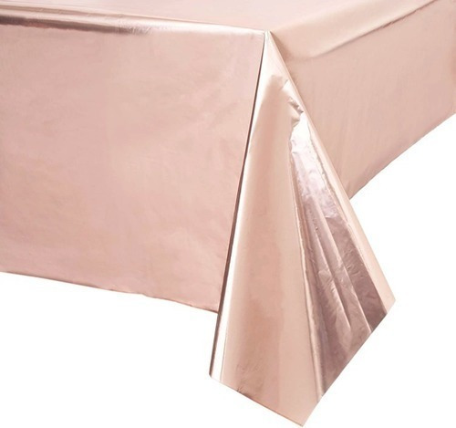 Mantel Metálizado Oro Rosa, Medida 137x183cm Calidad Premium