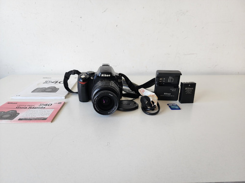 Imagen 1 de 7 de Cámara Nikon D40 + Lente 18-55mm, Cargador Y Bateria - Leer