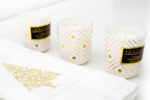 Imagem 7 de 9 de Kit Presente Natal Velas Decorativas Toalha Lavabo Bordada