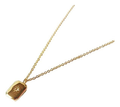 Cyber Off! Collar Rectangular Con Diamante Oro 18k - 1003o