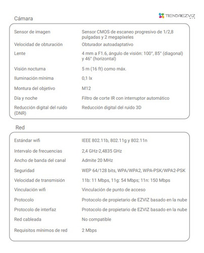 Imagen 5 de 9 de Ezviz Bc2 Ip Wifi Sd Interior A Bateria Con Audio Mini Espia