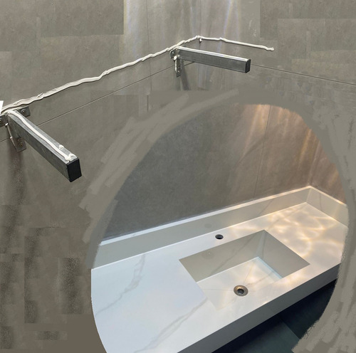 Grapa Fixar Pia Mármore Granito Balcão Bancada 50cm 3unid