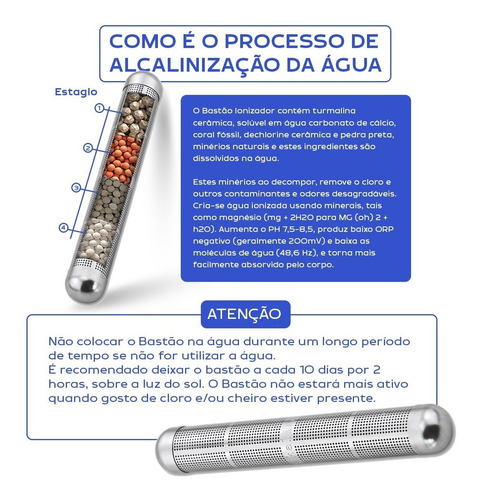 Bastão Ionizador Vara Alcalinizante Água Alcalina | Parcelamento sem juros Bastão Ionizador Vara Alcalinizante Água Alcalina | Parcelamento sem juros