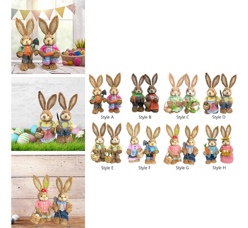 2 Figuras De Conejo De Pascua Con Forma De Conejo, Piezas