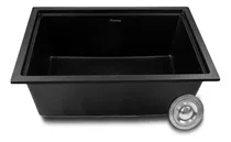 Comprar Tarjas para Cocina de Cuarzo de Alta Calidad 65x45 cm Negro Mate Profundidad 21 cm Instalación Submontar o Empotrar con Contracanasta de Acero Inoxidable Maxims CS6545