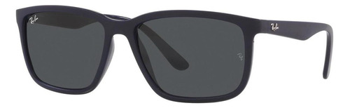 Lentes De Sol Rectangular Full Grey Ray-ban Color Gris Lente Gris Varilla Azul Armazón Azul