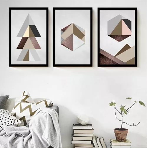 Quadros Decorativos Abstrato Deus E Fiel Geométrico Para Sala Quarto  Recepção Escritório Decoração Criativa