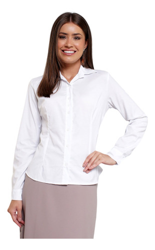 7497 - Camisa Social Casual Feminina Secretaria Empresarial