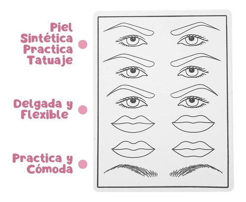 Piel Sintética Practica Tatuaje Microblading Labios Ojos