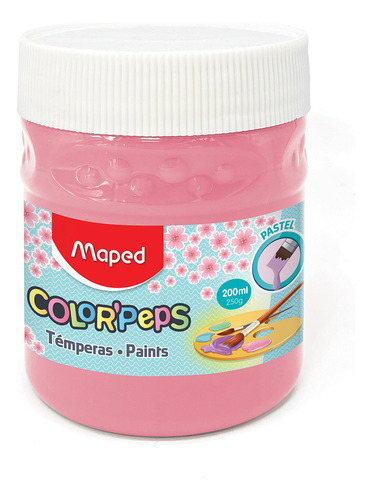 Tempera Maped Pote Colores Pastel 200 Ml X1 Color Rosa