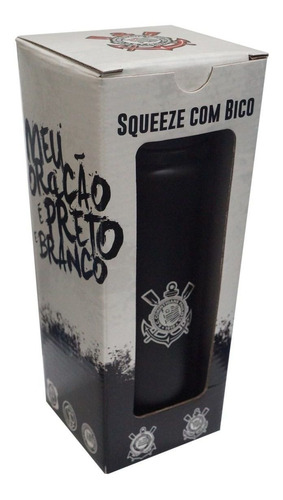 Imagem 4 de 4 de Squeeze Preto C/ Bico 600ml Escudo Corinthians Cebola 1193