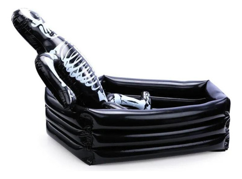 Decoração Halloween Cooler Inflável Esqueleto No Caixão Doce