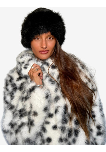 Saco Wild: Abrigo De Piel Sintética Animal Print Mujer