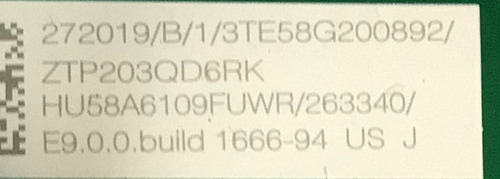 Kit Hisense 272019 Cv580u1-t01-cb-1 E3ccbb5800010g 58r6e3 (Usado)