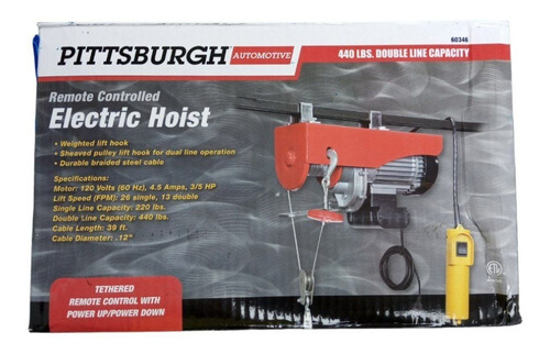 Montacarga Winche Señorita Electrico Control Remoto 880 Lbrs