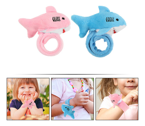 2 Pulseras De Peluche Con Forma De Tiburón Para Bofetadas, J