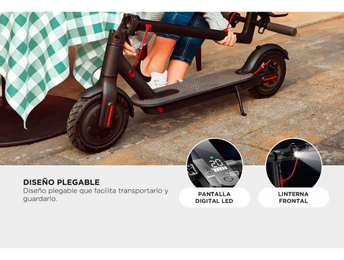 Monopatín Eléctrico Gadnic Plegable Urbano 300 W Con Luz Led