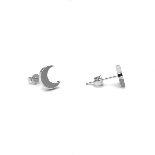 Imagen 2 de 10 de Broquel Luna Estrella Plata 925 Mujer Agálea