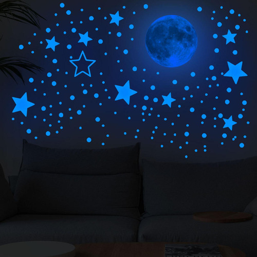 5 Pegatinas De Estrellas Y Con Puntos Que Brillan En La