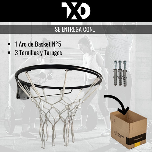 Imagen 5 de 9 de Aro De Basquet Con Red Numero 5 Infantil Basket Tornillos