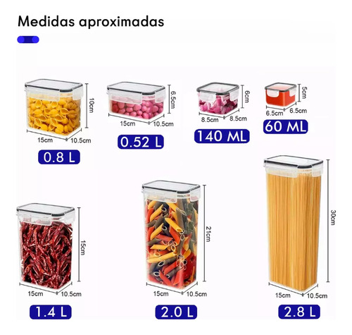 Kit 42 Recipientes Herméticos Con Tapa Multiusos