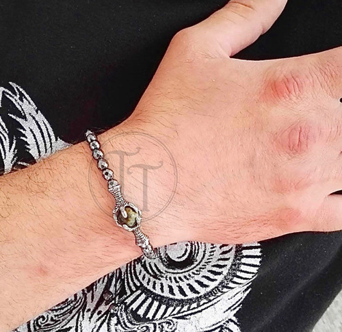 Imagen 6 de 8 de Pulsera Garras Dragón Targaryen Titanio 18k Hematita 6mm