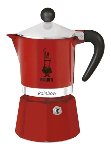 Cafetera Bialetti Rainbow 6 Cups manual roja italiana