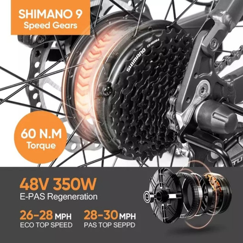 Imagen 2 de 10 de Bicicleta Eléctrica Eahora Ebike 48v 350w Rin 27.5