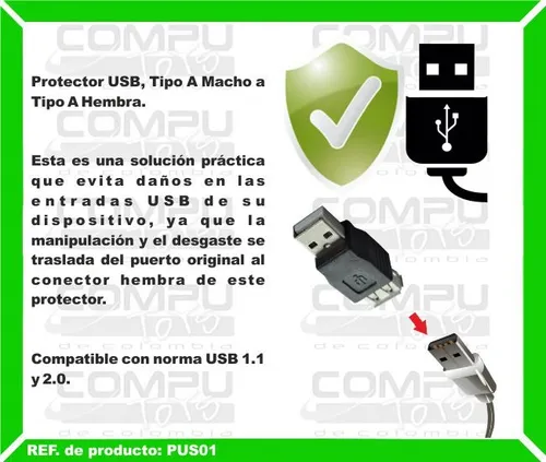 Zpus01 Adaptador Usb (macho - Hembra) Proteccion Computoys