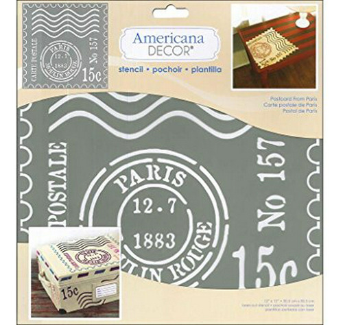 Plantilla De Estarcido  Americana Decor  Postal De París