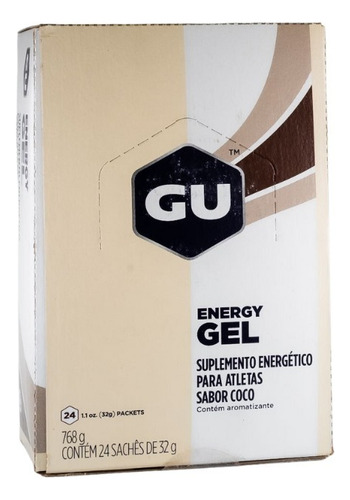Gel Gu Energy Sabor Coco Caixa Com 24 Saches - Suplemento