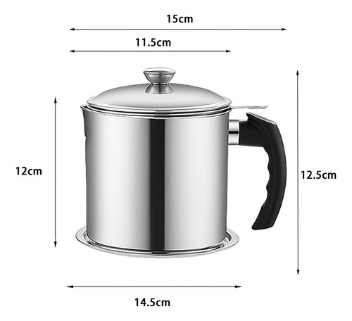 Colador De Aceite Y Recipiente De Acero Inoxidable, Olla De
