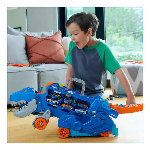 Hot Wheels City Pista De Juguete Súper Remolque De T-rex Multicolor