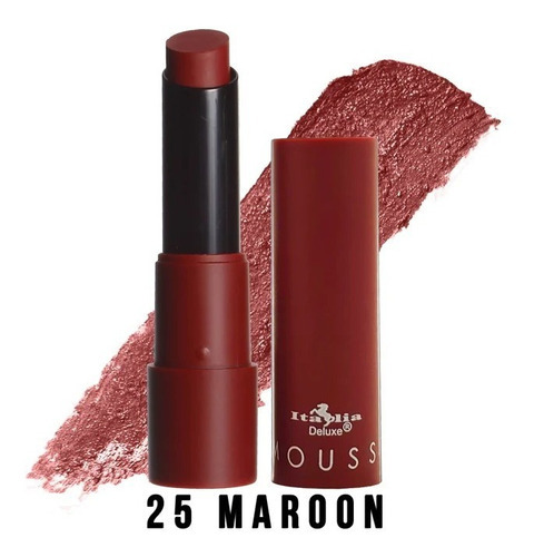 Labial Top Five Mousse Mate Italia Deluxe (variedades) Color Maroon