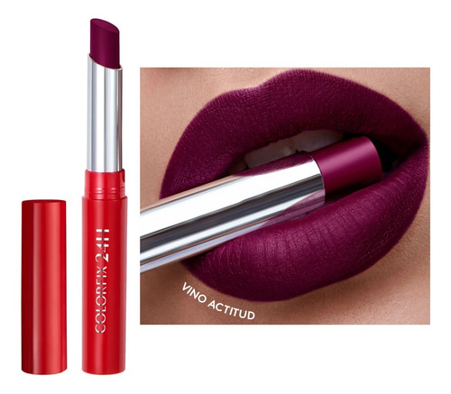 Labial Larga Duración Colorfix 24 Horas Esika Vino Actitud