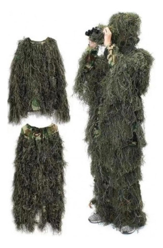 Traje Completo Ghillie Camuflaje Rifle Postones Mira