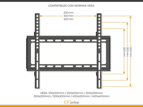 Soporte Para Led Lcd Fijo 42 43 48 50 55 60 65 Economico