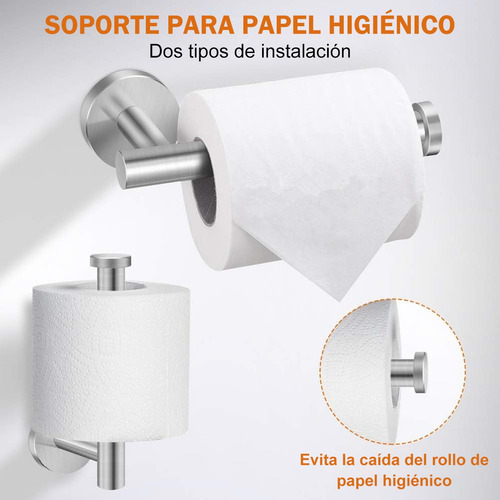 Set De 5 Accesorios Para Baño Acero Inoxidable