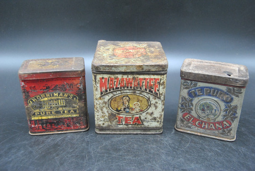 Antiguas Latas Té X3 Hornimans, Chana Y Mazawattee Vintage