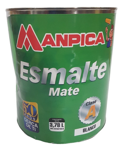 Galon De Esmalte Blanco Mate Clase A Marca Manpica