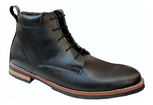 Bota De Hombre Suela Goma S/ Cuero De Vestir Informal