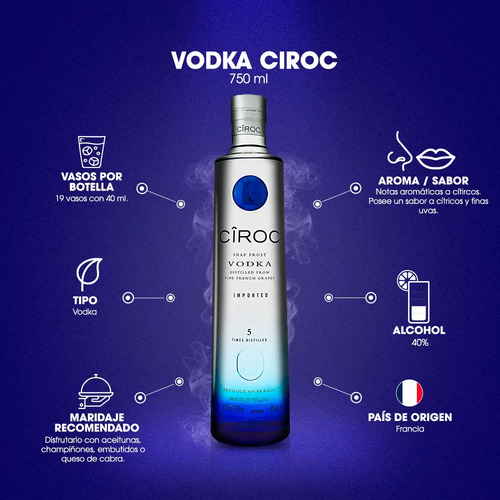 Vodka Ciroc Snap Frost 750 Ml Francés