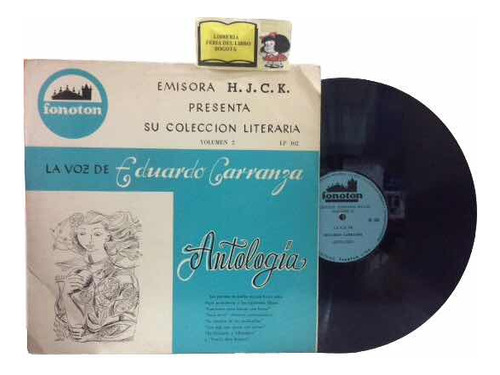 Lp - Acetato- La Voz De Eduardo Carranza - Poesía - Hjck