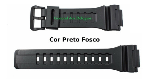 Pulseira P/ Casio W-735h-1v Borracha Aq-s810w-1 Preta W-735h
