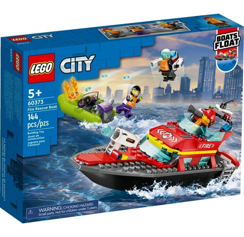 Kit Lego City Lancha De Rescate Bomberos 60373 - 144 Piezas