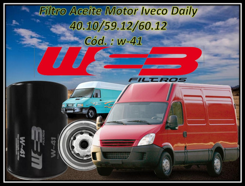 Filtro Aceite Motor Iveco Daily 40.10/59.12/60.12 Cód. :w-41