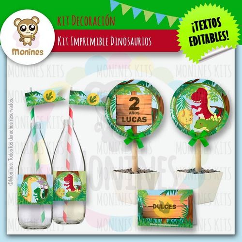 Kit Imprimible Dinosaurios Dinos ¡texto Editable!