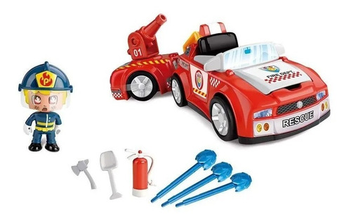 Pinypon Action Coche De Bomberos + Figura Original Educando